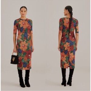 FARM Rio Colorful Floral Midi Dress